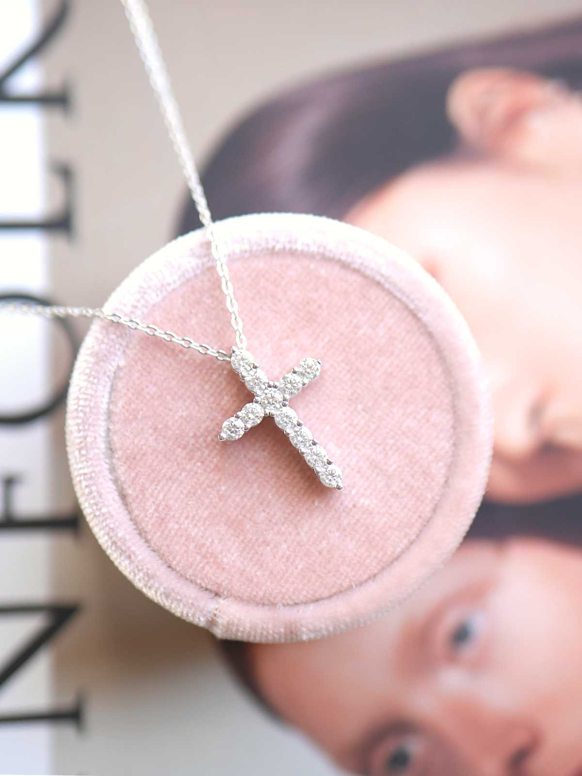 Faith Cross Moissanite Pendant